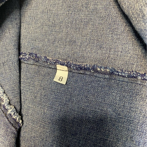 PK Maks Asymmetrical Blue Denim Skirt Layered Style Cotton W8 90s Y2K Teacher - Picture 4 of 6